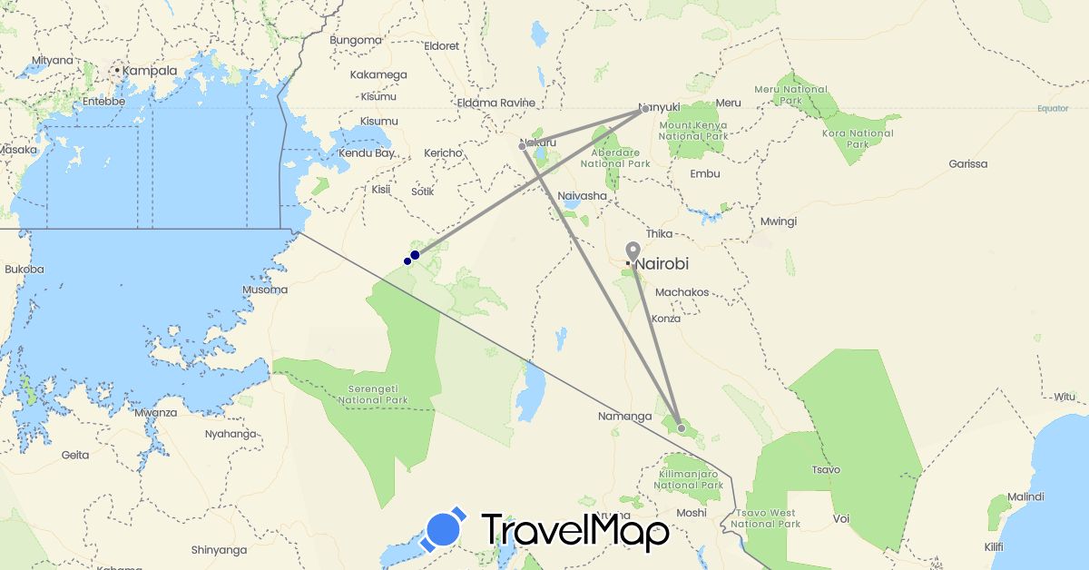 TravelMap itinerary: driving, plane
